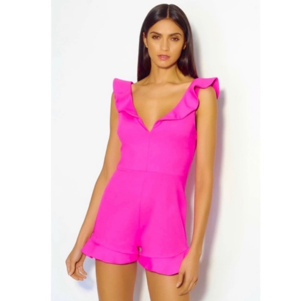 Susana Monaco double v ruffled romper